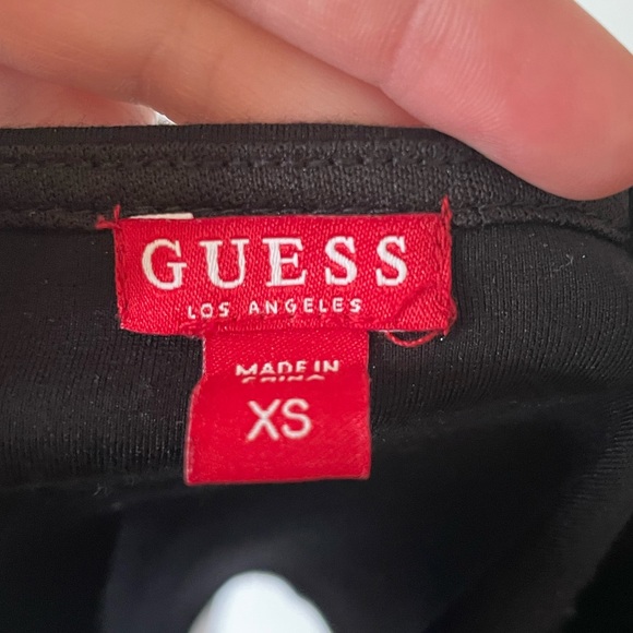 Guess black crop top with rose gold detail - Picture 3 of 3
